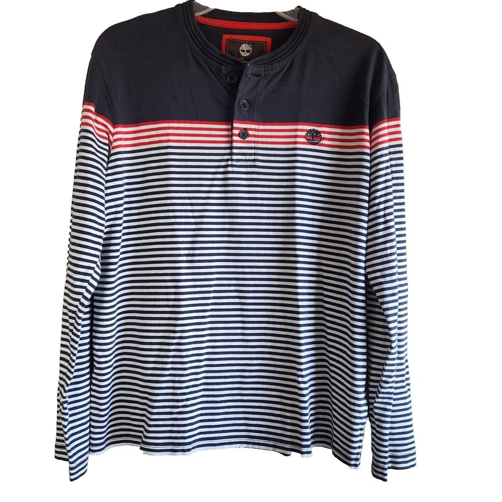 Timberland Earthkeepers Womens‎ Small Long Sleeve Striped Shirt Pull Over Black